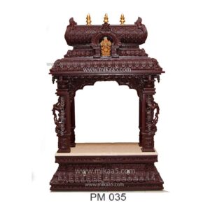 Carving Pooja Mandir With Yazhi Pillar