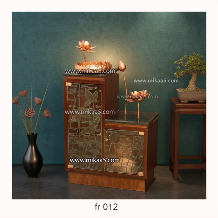 Copper Lotus With Glass Door Cupboard - Image 2