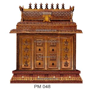 Royal Antique Finish Pooja Mandapam With Door