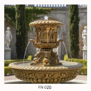 Royal Gold Multi Tier Fountain With Classical Figurines