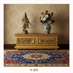 Vintage Floral And Bird Design Wooden Chest